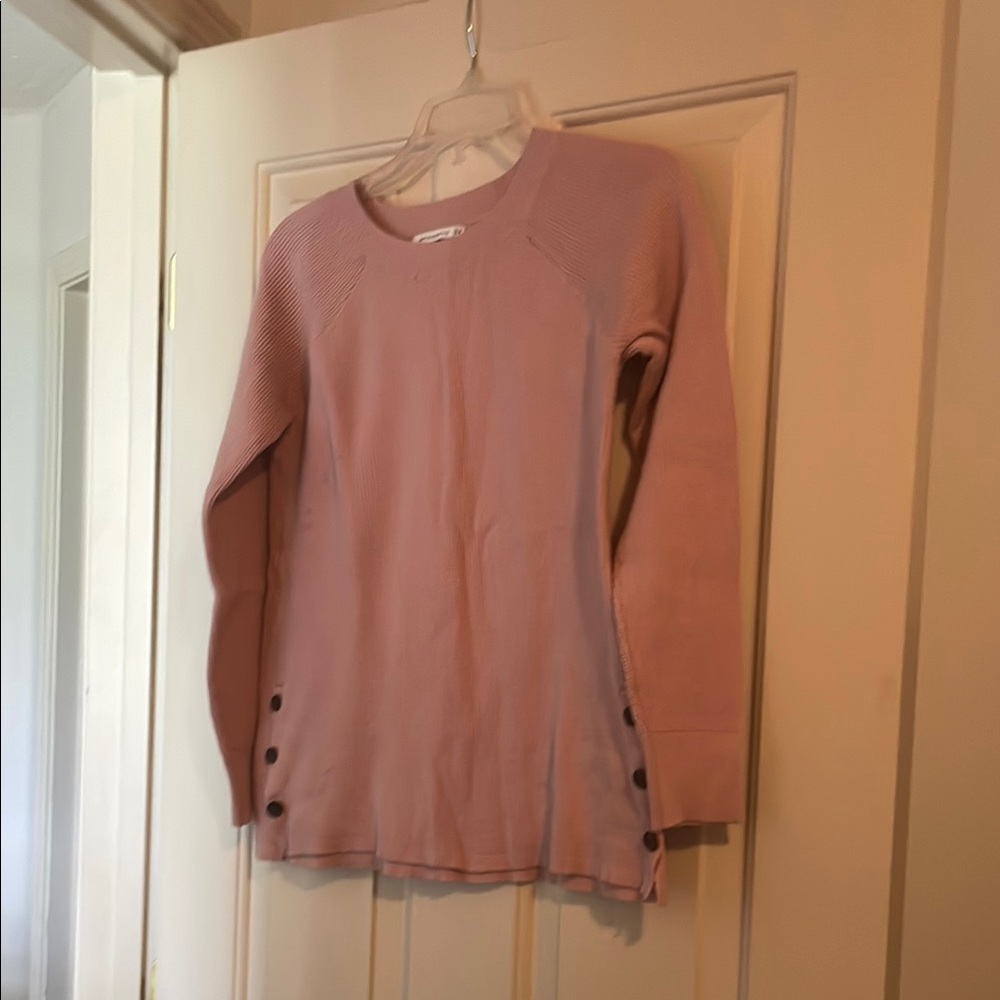 Pink Sweater with Button Detail